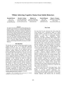 THink: Inferring Cognitive Status from Subtle Behaviors Randall Davis David J. Libon