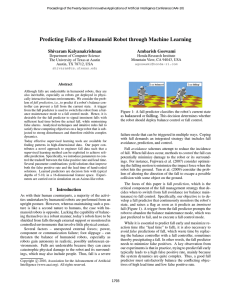 Predicting Falls of a Humanoid Robot through Machine Learning Shivaram Kalyanakrishnan