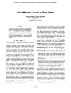 Practical Language Processing for Virtual Humans Anton Leuski and David Traum