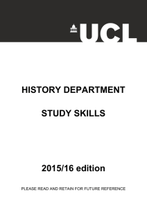 HISTORY DEPARTMENT STUDY SKILLS 2015/16 edition