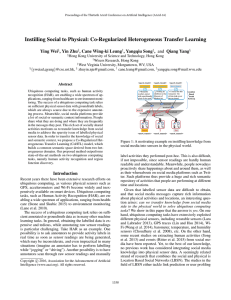 Instilling Social to Physical: Co-Regularized Heterogeneous Transfer Learning Ying Wei