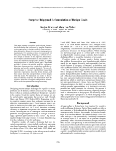 Surprise-Triggered Reformulation of Design Goals Kazjon Grace and Mary Lou Maher