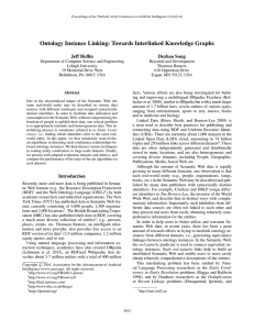 Ontology Instance Linking: Towards Interlinked Knowledge Graphs Jeff Heﬂin Dezhao Song
