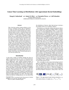 Linear-Time Learning on Distributions with Approximate Kernel Embeddings Dougal J. Sutherland