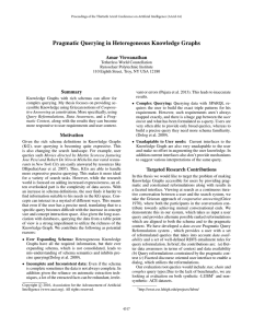 Pragmatic Querying in Heterogeneous Knowledge Graphs Amar Viswanathan Summary