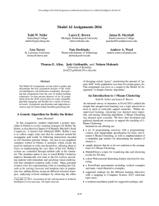Model AI Assignments 2016 Todd W. Neller Laura E. Brown James B. Marshall