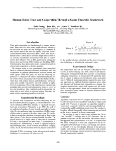 Human-Robot Trust and Cooperation Through a Game Theoretic Framework