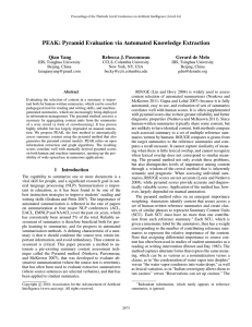 PEAK: Pyramid Evaluation via Automated Knowledge Extraction Qian Yang Rebecca J. Passonneau