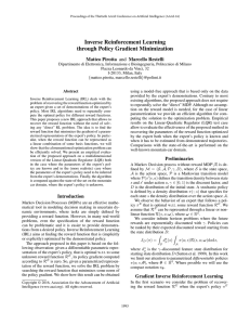 Inverse Reinforcement Learning through Policy Gradient Minimization Matteo Pirotta and Marcello Restelli