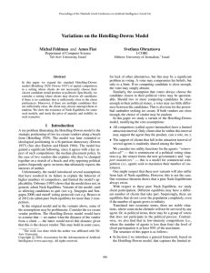 Variations on the Hotelling-Downs Model Michal Feldman and Amos Fiat Svetlana Obraztsova