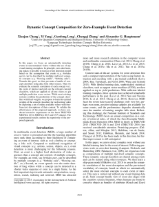 Dynamic Concept Composition for Zero-Example Event Detection Xiaojun Chang , Yi Yang