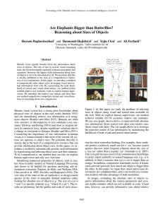 Are Elephants Bigger than Butterﬂies? Reasoning about Sizes of Objects Hessam Bagherinezhad