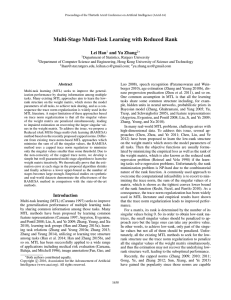 Multi-Stage Multi-Task Learning with Reduced Rank Lei Han and Yu Zhang