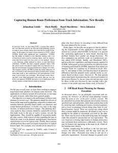 Capturing Human Route Preferences from Track Information: New Results Johnathan Gohde