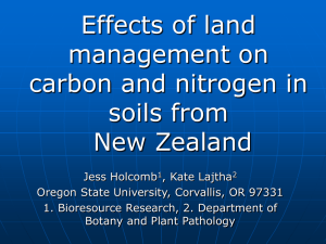 Effects of land management on carbon and nitrogen in soils from