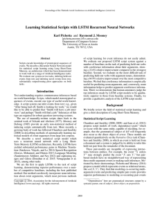 Learning Statistical Scripts with LSTM Recurrent Neural Networks