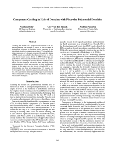 Component Caching in Hybrid Domains with Piecewise Polynomial Densities Vaishak Belle