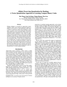 Afﬁnity Preserving Quantization for Hashing: