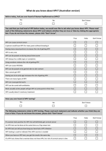  What do you know about HPV? (Australian version)