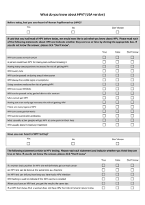  What do you know about HPV? (USA version)