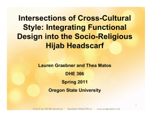 Intersections of Cross-Cultural Style: Integrating Functional Design into the Socio-Religious Hijab Headscarf