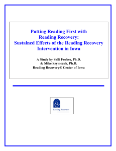 Putting Reading First with Reading Recovery: Sustained Effects of the Reading Recovery