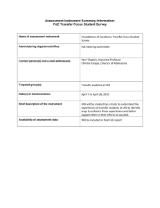 Assessment Instrument Summary Information: FoE Transfer Focus Student Survey