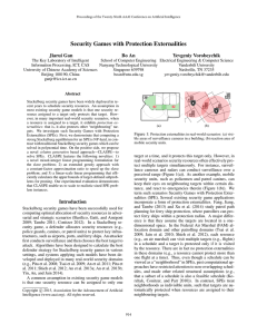 Security Games with Protection Externalities Jiarui Gan Bo An Yevgeniy Vorobeychik