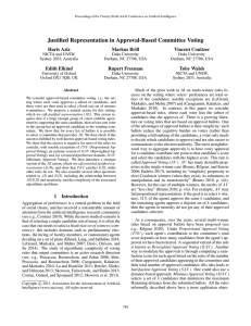 Justified Representation in Approval-Based Committee Voting Haris Aziz Markus Brill Vincent Conitzer