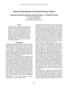 Balanced Trade Reduction for Dual-Role Exchange Markets