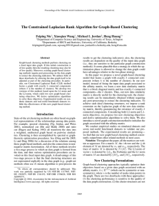 The Constrained Laplacian Rank Algorithm for Graph-Based Clustering Feiping Nie