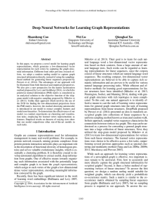 Deep Neural Networks for Learning Graph Representations Shaosheng Cao Wei Lu Qiongkai Xu