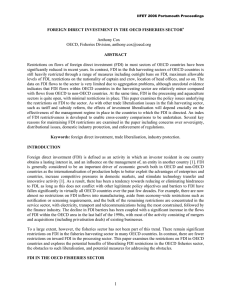 FOREIGN DIRECT INVESTMENT IN THE OECD FISHERIES SECTOR  ABSTRACT Anthony Cox