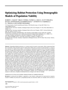 Optimizing Habitat Protection Using Demographic Models of Population Viability