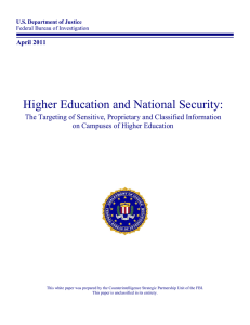 Higher Education and National Security:  April 2011