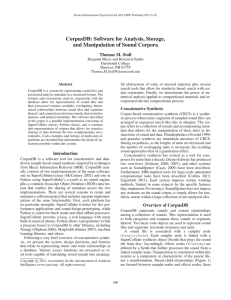 CorpusDB: Software for Analysis, Storage, and Manipulation of Sound Corpora