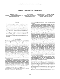 Budgeted Prediction With Expert Advice Kareem Amin Satyen Kale Gerald Tesauro