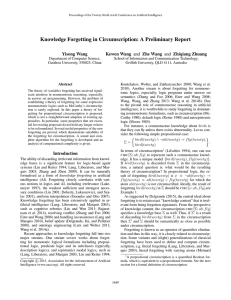 Knowledge Forgetting in Circumscription: A Preliminary Report Yisong Wang