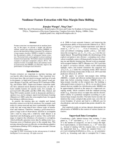 Nonlinear Feature Extraction with Max-Margin Data Shifting Jianqiao Wangni , Ning Chen