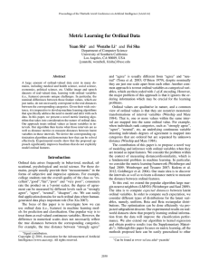Metric Learning for Ordinal Data Yuan Shi and Wenzhe Li and Fei Sha