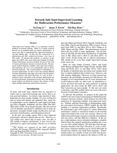 Towards Safe Semi-Supervised Learning for Multivariate Performance Measures Yu-Feng Li James T. Kwok