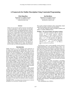 A Framework for Outlier Description Using Constraint Programming Chia-Tung Kuo Ian Davidson