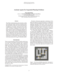 Assistant Agents For Sequential Planning Problems Owen Macindoe