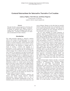 Gestural Interactions for Interactive Narrative Co-Creation