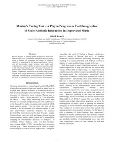 Maxine’s Turing Test – A Player-Program as Co-Ethnographer