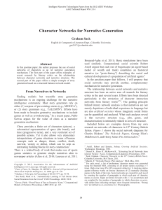 Character Networks for Narrative Generation Graham Sack