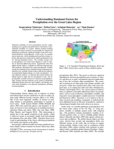 Understanding Dominant Factors for Precipitation over the Great Lakes Region Soumyadeep Chatterjee