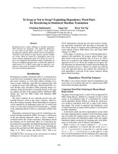 To Swap or Not to Swap? Exploiting Dependency Word Pairs