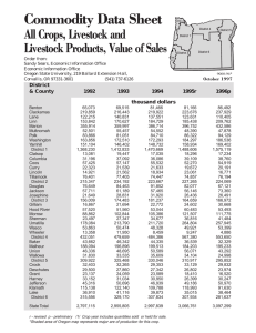 Commodity Data Sheet All Crops, Livestock and Livestock Products, Value of Sales