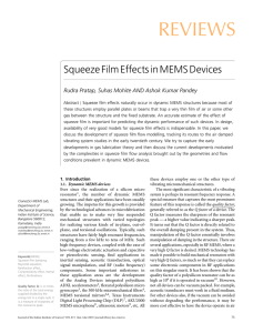 REVIEWS Squeeze Film Effects in MEMS Devices